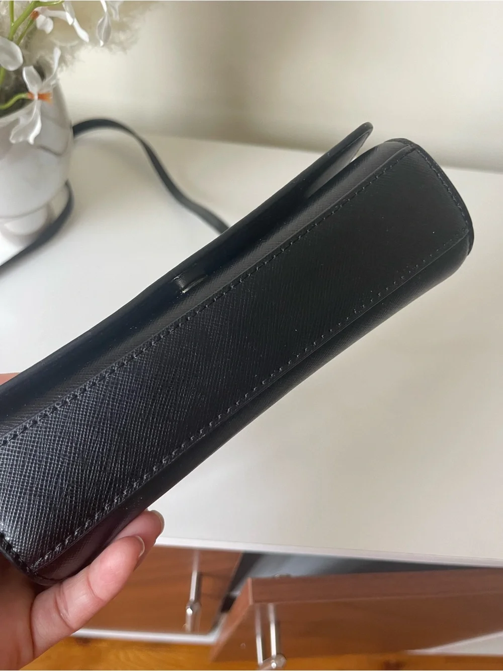 kate spade Black Leather Crossbody Wallet